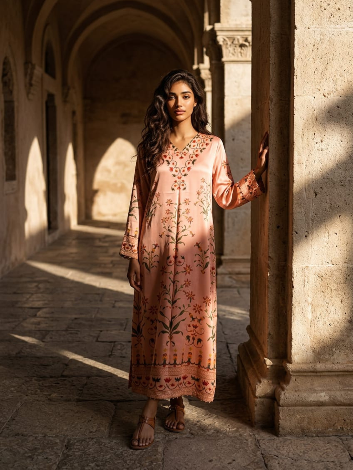 Artisan Digital Printed Silk Kaftan