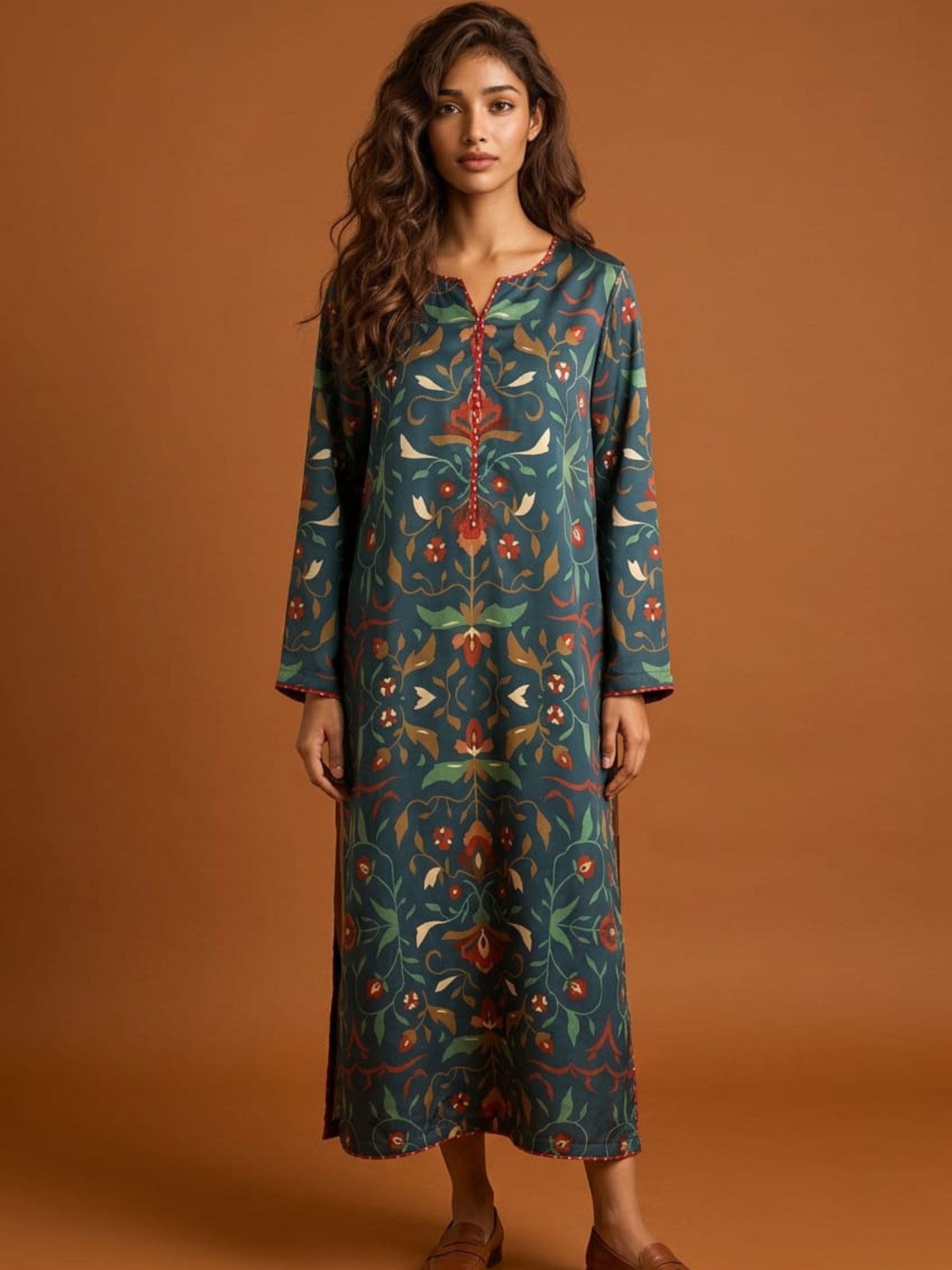 Signature Digital Printed Silk Kaftan