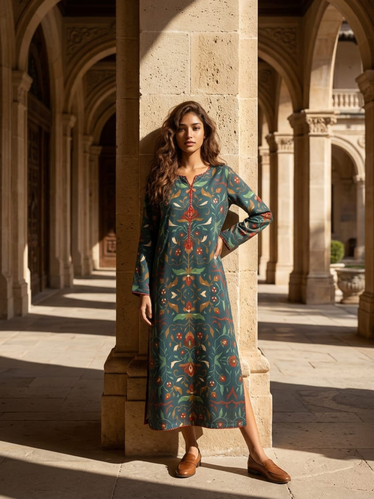 Signature Digital Printed Silk Kaftan