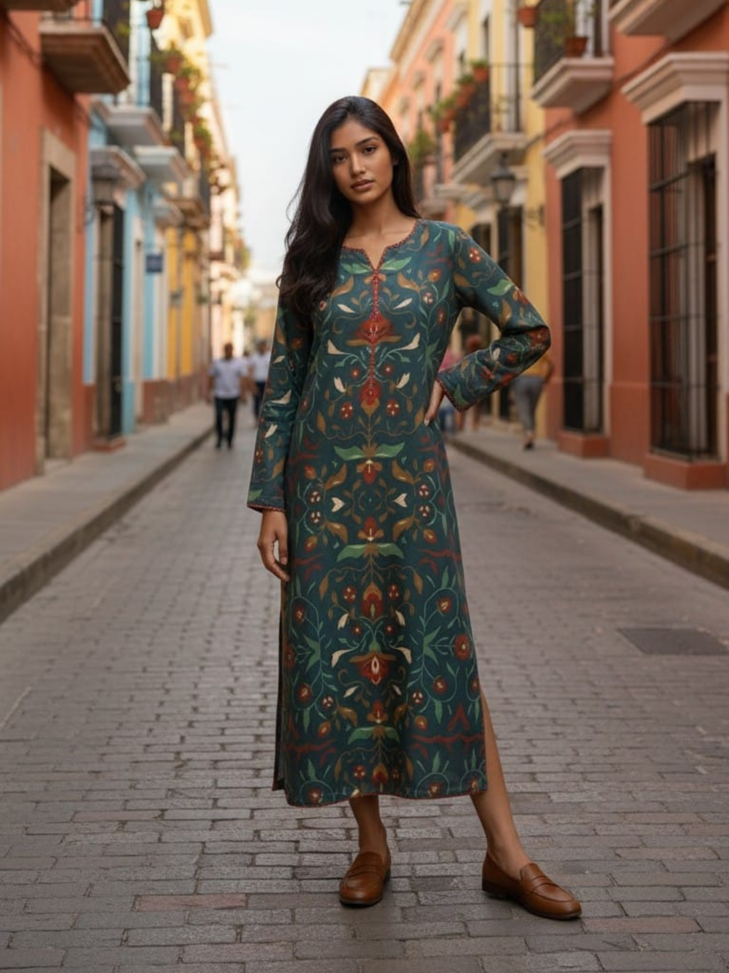 Signature Digital Printed Silk Kaftan